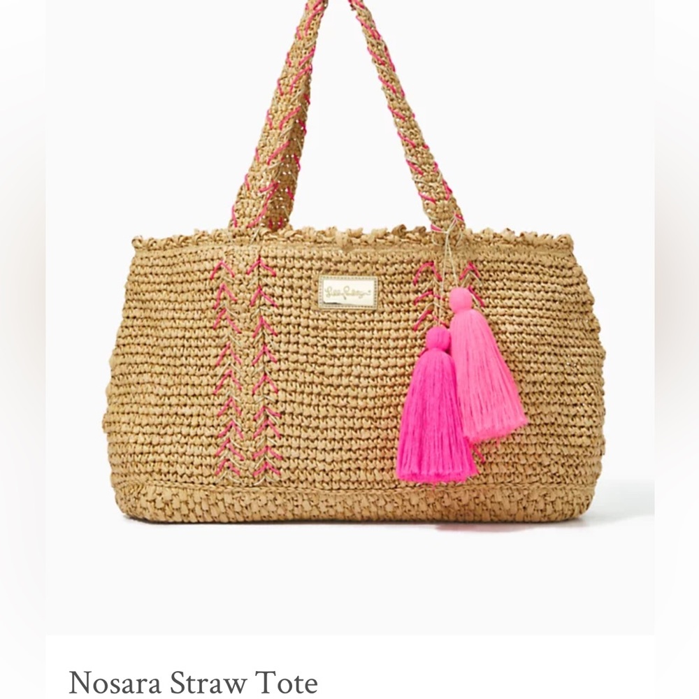 Lilly Pulitzer Nosara Straw Tote Bag Brand New with Tags